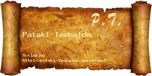 Pataki Teobalda névjegykártya